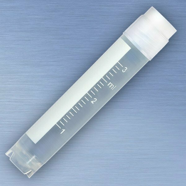Globe Scientific CryoClear tubes, 3.0mL, STERILE, Ext Threads, Attached Screwcap, 50PK 3013-50